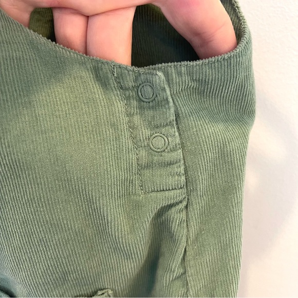 Angel Dear Baby Green Corduroy Pinafore Dress Floral Peter Pan Onesie Bloomer - Picture 11 of 15